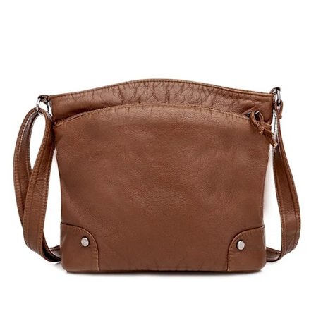 Högkvalitativ PU-läder dam crossbody väska lyx designer handväskor avslappnad multi-lager axelväska ny