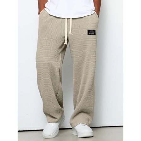 Miesten väljät suorat collegehousut kevääseen ja syksyyn, leveälahkeiset rennot urheiluhousut