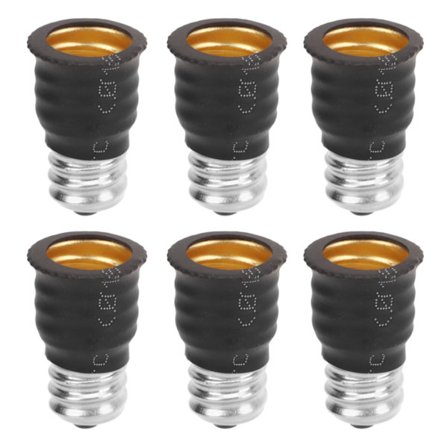 E12 til E14 Adapter E14 til E12 Lyspærekonverter for Garasje Soverom Stue Kjøkken Gang Svart