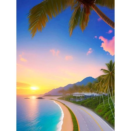 30*40cm, 5D diamantmaleri kit, kystvej