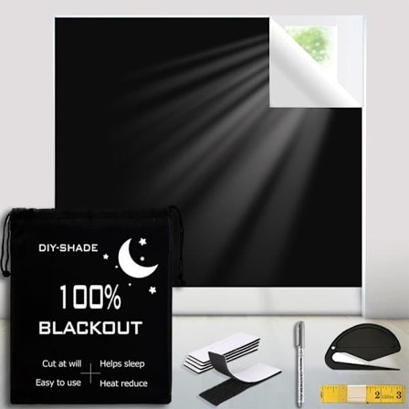 Bärbar Mörkläggningsgardin Mörkläggningsrullgardin 1.45×2/3/4M 100% Mörkläggning_OF