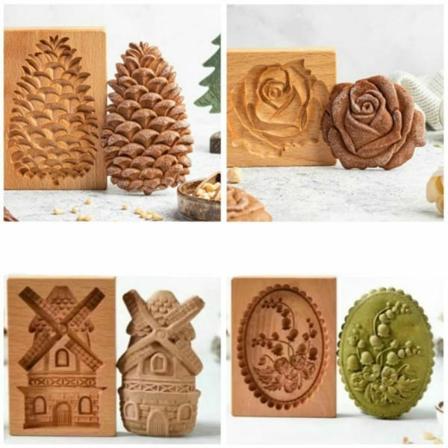 Träkakform Utskurna Trä Pepparkakform Pepparkakskök Rose