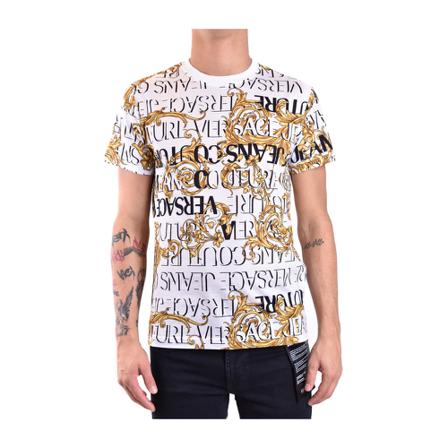 Versace Jeans Couture, T-Shirts Biały, Mężczyzna, Rozmiar: L