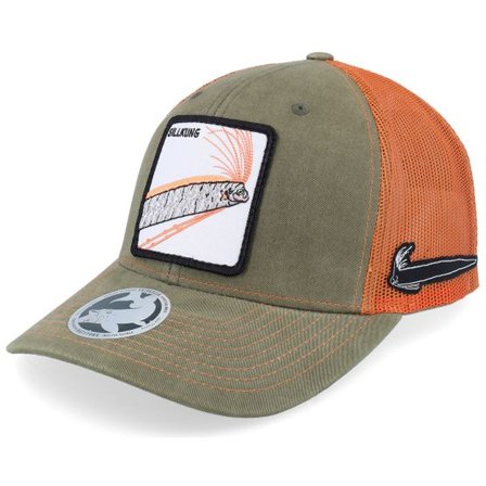 Skillfish - Grön trucker Keps - Sillkung 112ltd Split Dark Loden/Terra Cotta Osfm @ Hatstore