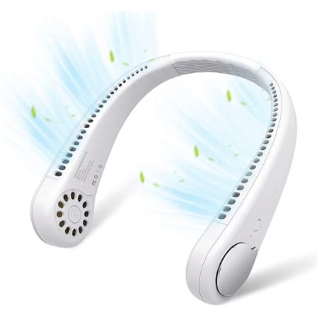 Bärbar nackfläkt - Handsfree bladeless nackfläkt, 360° kylande hängande fläkt, USB-laddningsbar personlig nackfläkt