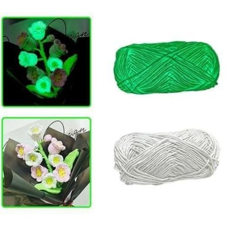 2 st Självlysande Garn för Stickning och Virkning