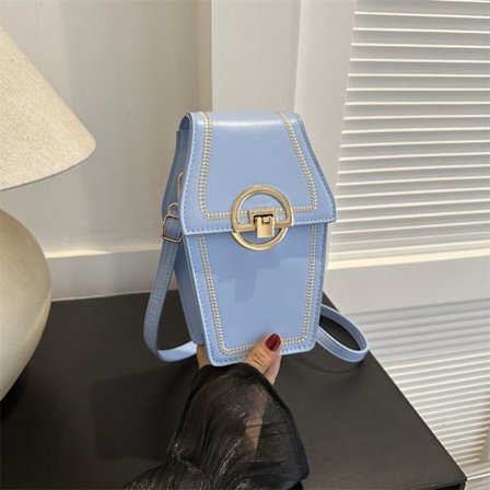 PU Lærveske Trendy Hasp Vesker BLÅ