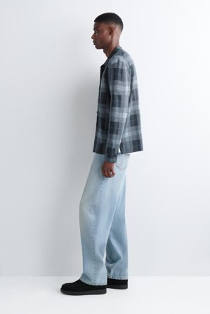 COS Homme Chemise Décontractée En Maille De Coton in Bleu