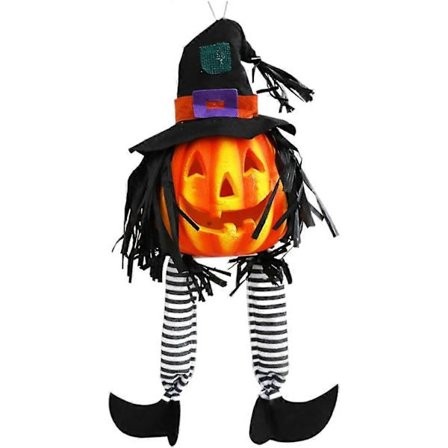 Halloween jack-o'-lantern glödande jack-o'-lantern dekoration för halloweenfest L (inget batteri)