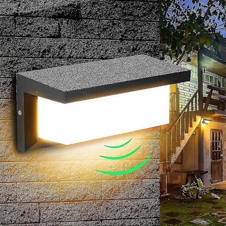 18w LED Udendørs Væglampe Med Bevægelsessensor Moderne Vandtæt Udendørs Væglampe 3000k Varm Hvid LED Sconce Lampe Ip65 Vandtæt 1260lm