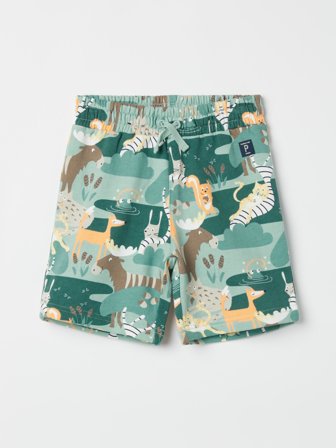 Polarn O. Pyret Sweatshirtshorts djur - 86 - barnkläder - green