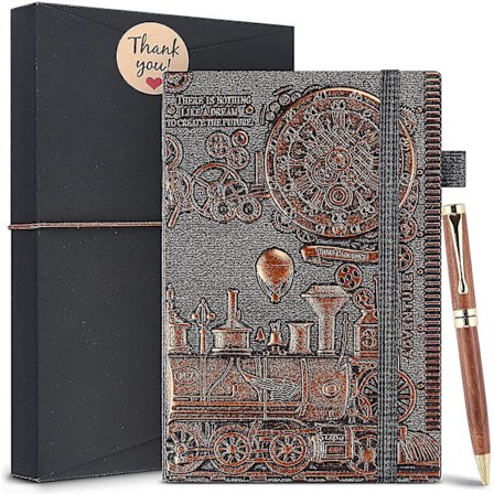 Läderjournal Vintage Notebook med penna