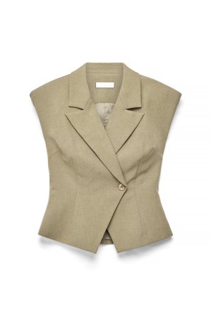 Alexia x NA-KD taillierte Weste mit Schulterpolster - Anzugwesten - Grün - EU 34