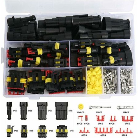 352 stykker vandtæt stik, 1/2/3/4 ben vandtæt bil elektrisk stik, til motorcykel, scooter, bil