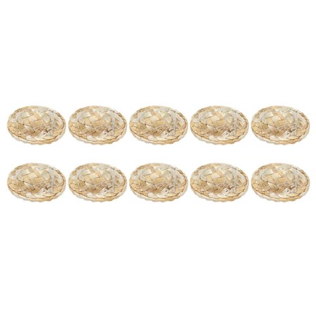 10 kpl Miniatyyri Olkihattu DIY Nukkekoti Aurinkohattu Näyttämö Koristelu Leikkisetti Tarvikkeet