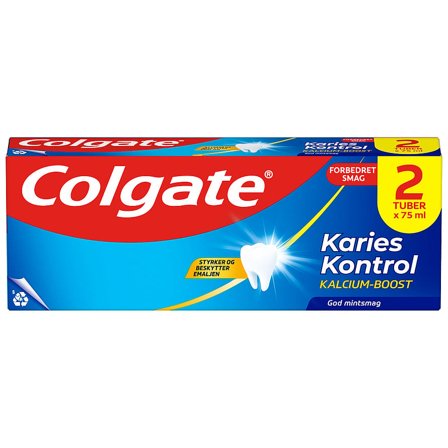 Colgate Tandpasta Karies Kontrol 2x75 ml, Medicin & Pleje, Mund & Tandpleje, Tandpasta