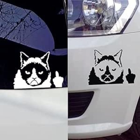 (16×11×0.1cm) 10kpl Hauskoja autotarroja, 2kpl Heijastavia kissatarroja, huumoria moottoripyörätarroihin, vedenpitävä peite naarmuille