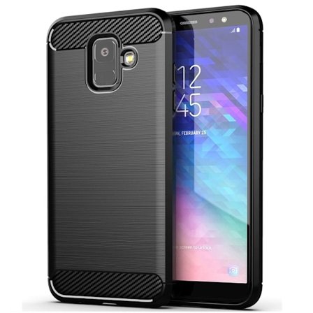 Galaxy A6 (2018) Cover Forcell Carbon Blød Plast - Sort
