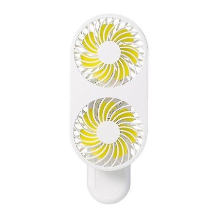 Nopeus Mini Käsikäyttöinen Tuuletin USB-Lataus Kaksoisjäähdytystuulettimelle Työpöydälle (valkoinen) (1 kpl)