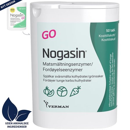 3 for 2 - Biosym Nogasin GO 50 tabl., Helse & Madvarer, Kosttilskud, Fordøjelse & Fibre