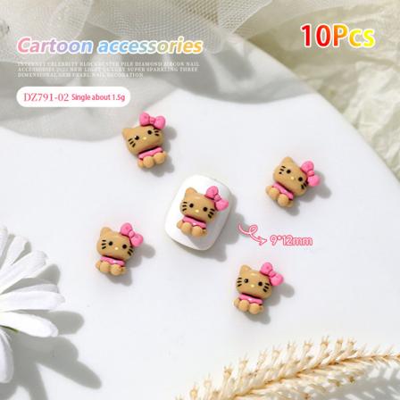 10kpl Sarjakuva Kuromi Kiti Kissan ja Koiran Nail Diamond Resin Wearin DZ791-02