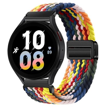 20mm 22mm Flätat Nylonarmband kompatibelt med Samsung Galaxy Watch 6 5 4 Magnetiskt Armbandsbälte Huawei Watch 4 Pro/GT3 Pro Amazfit GTR4 Band