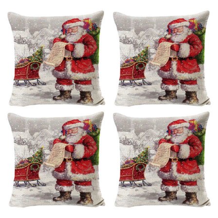 4 kpl joulukuusipäällinen joulupukki