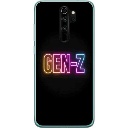 Kompatibel Mobilcover til Xiaomi Xiaomi Redmi Note 8 Pro Neontekst Gen Z i farverigt lys mod en mørk baggrund i moderne digital stil