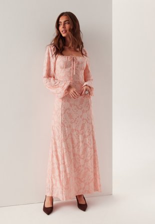 BUBBLEROOM - Floral Structure Dress - Light pink