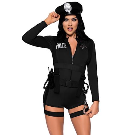 Politiuniform fristelse blå politi kostyme Halloween spill uniform rollespill service black