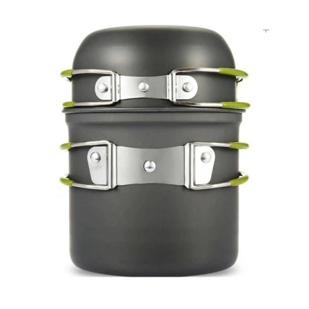 Camping Picnic Grill Gryde Med Single Picnic Bærbar Sammenfoldelig Kryde Udendørs Gryde Sæt