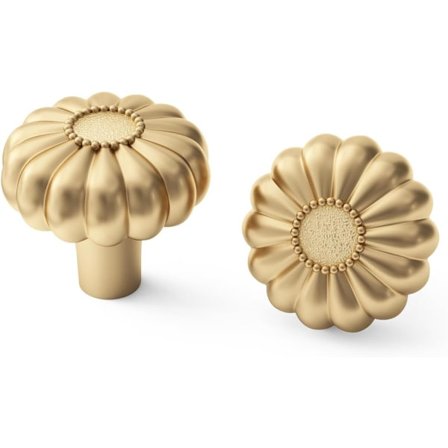 6 stk. - Møbelhåndtak - Gull Kommodeknotter - Skuffeknotter - Skaphåndtak - Maskinvarehåndtak - Børstet messing - Vintage Håndtak - Gull