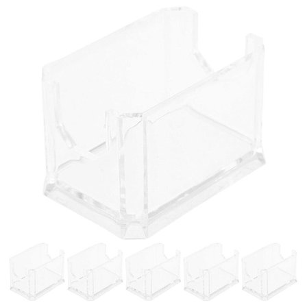 6-pack akryl te-påsehållare, kaffepåselåda, te-påselåda, liten kryddpåsehållare (7,80X5,20X2,00CM, vit)