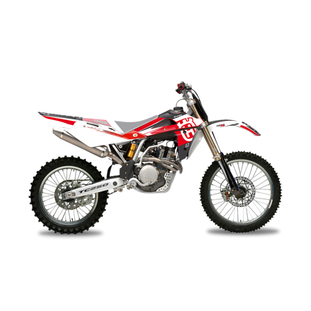 Kit Adesivi Blackbird Dream 4 Bianco-Rosso-Nero - Husqvarna TE 410 2005-2006