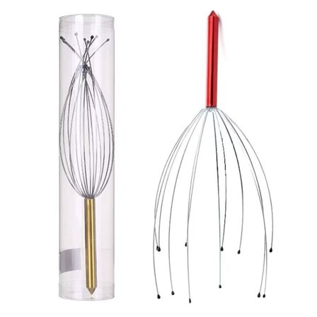 Huvudmassageapparat Skalpmassageapparat 20 Fingrar Huvudkliare för Avslappning av Skalp och Kropp (Röd & Blå)