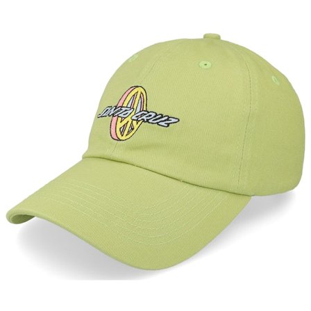Santa Cruz - Groen unconstructed Cap - Peace Strip Cap Celery Dad Cap @ Hatstore