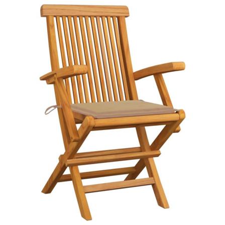 Vidaxl Trädgårdsstolar Med Beige Dynor 6 St Massivt Teakträ Beige