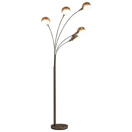 vidaXL Golvlampa 200 cm 5 x E14 silver