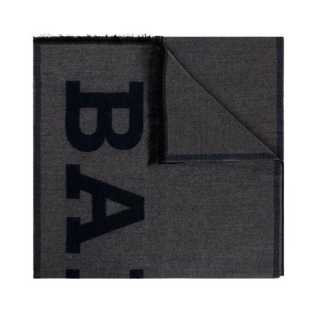 Bally, Wool scarf with logo Grijs, Heren, Maat:ONE Size,wol