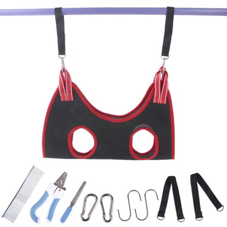 10-delad skönhetsslinga för hundar (lämplig för katter och hundar), skönhetsslinga för hund, fasthållningsväska för hundsele med nagelklippare