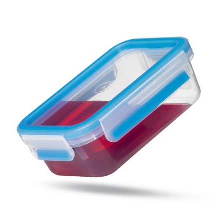 EMSA Food Clip&Close transp./blue 3p Pack 0,55L