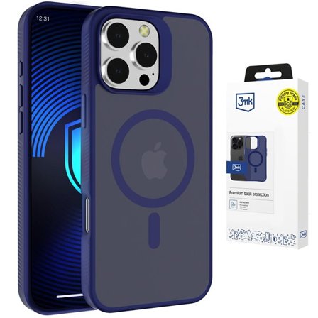 3mk Smoke MagCase til iPhone 16 Pro Max - blå-translucent