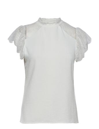Onlkristine S/S Lace Top Wvn White ONLY