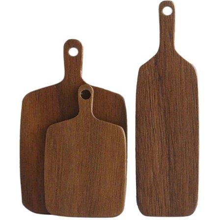 3kpl 1:6 Nukkekodin Pienois Mini Simulointi Leikkuulauta OB11 Jälkiruokalauta Lasten Pöytämalli, Pähkinäpuu