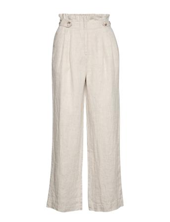 Elsa Linen Trousers Vide Bukser Creme Morris Lady