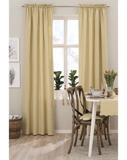 Gardinfag garnfarvede 2-pak ternede Gul