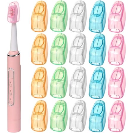 20 stk. Rejse Tandbørstehoved Beskyttere, Bærbare Tandbørste Beskyttelseshætter Børste Pod Etui, Passer til de fleste Manuelle og Elektriske 