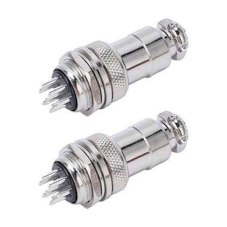 2 stk. 20 mm sinklegering luftfartskontakt plugg sokkel AC DC 250V