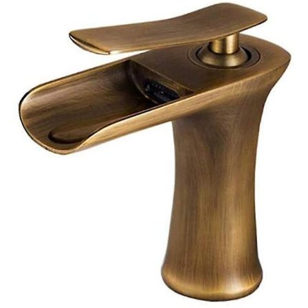 Waterfall Basin Taps Antique Brass/gold Bathroom Taps Mixer Wash Sink Faucet