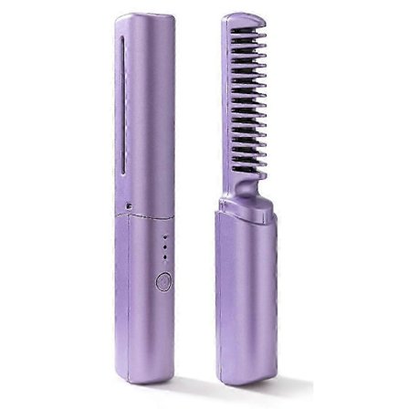 USB Genopladelig Mini Glattejern, Trådløs Glattebørste, Rejse Glattejern, Bærbar Elektrisk Glattekam Opvarmet Hårbørste